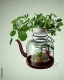 Placeholder: a glass jar teapot filled with plants, highly detailed, digital art, sharp focus, trending on art station, illustration