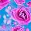 Placeholder: a magical crystal vertical light pink rose, pink and blue wisteriapink, magnolias pink, blue lake,sun,pink vertical, blue lake,sharp, background blue gradient, ornate, elegant, highly detailed, artstation, concept art, smooth, sharp focus, illustration, 8k, splash art, wallpaper, key visual