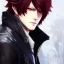 Placeholder: Detailed anime boy, crimson red hair, long classic taper hairstyle, dante dmc5 hairstyle, wolf ears protruding out, white trench coat, intricate details, full body portrait, keep head in frame, slight smile, black Japanese motif, concept art, highly detailed, digital painting, concept art, sharp focus, illustration, art by Yoji Shinkawa, WLOP and greg rutkowski and alphonse mucha and artgerm and yanjun Chen and Junji ito and Makoto Shinkai, HDR, octane render, highly detailed