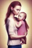 Placeholder: woman holding child, cute, beautiful