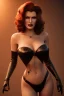 Placeholder: Rita Hayworth as evil queen in black leather, busty, cleavage, curvy, angry, stern look. character design by cory loftis, fenghua zhong, ryohei hase, ismail inceoglu and ruan jia. unreal engine 5, artistic lighting, highly detailed, photorealistic, fantasy