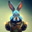 Placeholder: steampunk rabbit, extremely detailed, UHD, 8k,The close-up camera effect,sharp focus,perfect, background forest,position,hyperphotorealistic