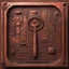 Placeholder: Create an image of old corrosion computer copper with strange Egyptian shaped Symbol