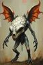 Placeholder: A creature half human half machine Busch painting style