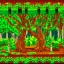 Placeholder: escena de un bosque jungloso en pixel art