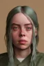 Placeholder: Billie Eilish, ying in the bathroom, photorealistic illustration