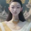 Placeholder: smooth hyper realistic, beautiful Japanese goddess, pale colors, dark cosmos background, cat еye, extremely sharp detail, finely tuned detail, ultra high definition, 8 k, unreal engine 5, ultra sharp focus, accurate sword wings, positive smile, lot of details, fit within portrait, Ambiance winter, perfect composition, perfect hair, perfect hands, finger up gestures