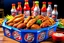 Placeholder: Sizzler Wings Bucket, 25pcs Sizzler southern Fried Crispy Wings, hot fries in 4 white packets, 1.5ltr pepsi bottle just as in UK... wings are hot and spicy, fried...Deliciously looking. All items in one fram and should not be cropped