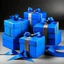 Placeholder: 7 exclusive gift boxes in royal blue