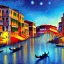 Placeholder: Dibujo al oleo de la ciudad Venecia con muchas nubes de colores estilo Vincent van Gogh