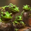 Placeholder: Two frogs sitting on the sofa in the living room and PS4 consoles in their hands,fantasy,4K,8K,16K