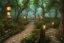 Placeholder: wooded stone lantern path forest