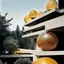 Placeholder: Photograph, odd brutalist building, George Grosz, bright, dettagli della struttura molto accentuati, polvere, 1950, Magnifica immagine di un paesaggio naturale con marmi gialli imponenti accanto a strutture artificiali verticali altissime e alberi. Queste strutture sembrano blocchi rettangolari riflettenti, come colonne di vetro, che creano un contrasto tra il naturale e l'artificiale. Gabbia brutalista si erge solitaria. Persona osserva. bianco con venature e solchi. Magma liquido nero