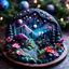 Placeholder: Detailed cozy landscape made of modeling clay, naïve, Tim Burton, flowers, stars and planets, Harry Potter, strong texture, extreme detail, decal, rich moody colors, sparkles, clean, bokeh, odd