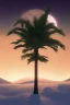 Placeholder: 1980's aesthetic vaporwave palm trees with lighting with moon with audi in the winter snow