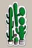 Placeholder: cute cartoon anime cactus sticker, anime style, white background color