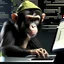 Placeholder: Computer Hacker Monkey. NFT Pixel Art