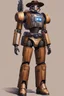 Placeholder: A Star Wars Combat Droid, Wearing Western Cowboy Clothes, Armour looks like Halo, Wearing a cowboy hat and a Cowboy Over-Coat.