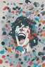 Placeholder: A Hedof illustration style. The center of the illustration contains an open mouth (without a face) on a white background (like the one from the Rolling Stones) and there is people and confetti coming out of it like they are having fun