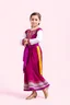 Placeholder: simple background, full body of very pretty little girl in azeri dance costum and with dance shoes