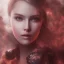 Placeholder: Scarlett Leithold full body covered with liquid thick and glue blue and red smoke in the air bees flying fog backlit HDR cinematic lighting 4k