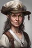 Placeholder: portrait of a woman, realistic style, really ugly, concept art, true anatomy, clothing accessories, fantasy medieval, nurse, emotion, hat,