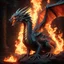 Placeholder: photorealistic final render of an epic full body of a dragon spirit in fire, chiaroscuro, glitter, 16k resolution photorealistic, gorgeous eyes, masterpiece, breathtaking intricate details, realistic and lifelike cgi diorama, dramatic natural lighting, reflective catchlights, high quality CGI VFX fine art