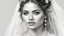Placeholder: white background, bride, black and white pencil drawing, 3d, 64k, high resolution, high detail, computer graphics, hyperrealism, f/16, 1/300 sec. digital painting, double exposure,