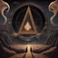 Placeholder: A surreal digital painting for the album "Planes Aligned" depicting an occult magician standing amidst mystical dimensions swirling with energy as lost worlds converge before towering pyramids, with the band The Fold Path's triangular logo stretched across the aligning planes.