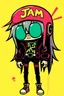 Placeholder: jam cartoon character cypher punk japanese style in the style of warhol