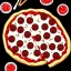 Placeholder: Drawing of pizza, black background