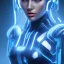 Placeholder: cyberblue, head, woman, portrai, tron