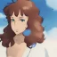 Placeholder: portrait, curly hair, woman, brown eyes, sunkissed, final fantasy, ethereal, 8k quality, highly detailed, galaxy sky, dynamic lighting, rdshift difusion, clouds