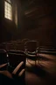 Placeholder: "A very old cracked dirty abandoned chairs of an abandoned theater with damaged stage and ripped curtains , ,insanely detailed octane render trending on artstation, 8k artistic photography, photorealistic concept art, soft natural volumetric cinematic perfect light, chiaroscuro, award-winning photograph, masterpiece, oil on canvas, Raphael, Caravaggio, Greg Rutkowski, people, beksinski, Giger