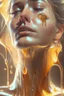 Placeholder: transparent Liquid honey dripping on woman face, photorealistic beautiful woman, light hair, full body, cover, hyperdetailed painting, luminism, Bar lighting, complex, 4k resolution concept art portrait by Greg Rutkowski, Artgerm, WLOP, Alphonse Mucha,