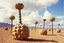 Placeholder: Strange spindle-shaped objects of various shapes, scattered over an arid wasteland, clouds, Max Ernst, Audubon, Amano, Walton Ford, Yves Tanguy, bright colours, polaroid, 8k, 3d, 33mm photography, well defined