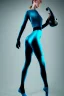 Placeholder: Lay figure woman with plastic milky, plank skin. Haute Couture 90's. Light from right. Silver, black, Cyan. Big AKG headphones. Golden rings and discs. Thick tights, Thick calves, Curved fell, Wide hip. Two torsos are growing from the long tippet of earlier torso. Torso fractals. Outer most head, blinking one eye. Post-apocalypse. anti-technology. Technological singularity. Fake smile, camera-eyes, cables, selfies, 3D-tiles background, cyber-punk full-mask. Absorbed artifacts. Limb-fusions.