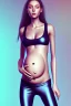 Placeholder: Pregnant girl, leggings and crop top