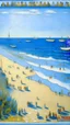 Placeholder: A light blue beach painted by Georges Seurat