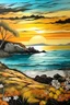 Placeholder: Crear una imagen al estilo Dalí que refleje un paisaje de costa, estando en primavera con un día que se presenta soleado aunque pronto llegará el atardecer.