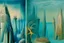 Placeholder: an underwater city with coral towers by "Leonora Carrington" and "Max Ernst"