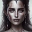 Placeholder: best quality, realistic lighting, masterpiece portrait of Penelope Cruz from pirates of the Caribbean, details, light dusting of freckles, shot from above, simple chain hauberk, warhammerVector art matte painting digital illustration 3D shading CryEngine Behance HD 3Delight