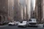 Placeholder: A Tesla 'Semi' (semi truck) is parked, on 'Wall Street', in New York. (CINEMATIC, WIDE ANGLE LENS, PHOTO REAL)