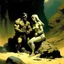 Placeholder: Frazetta . man and a beautifull woman