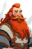 Placeholder: Mountain dwarf cleric with long red hear, amber eyes ghibli style