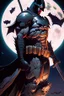 Placeholder: a cyber samurai batman standing in front of a full moon, masayoshi suto and artgerm, artgerm and genzoman, batman mecha, as seen on artgerm, batman beyond, featured on artgerm, artgerm comic, artgerm greg rutkowski _ greg, style of artgerm, artgerm and ben lo and mucha