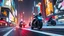 Placeholder: A futuristic race through a neon-lit city, where flying motorcycles leave trails of light as they zoom between towering holographic advertisements. Photographic quality and detail, award-winning image, beautiful composition.