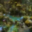 Placeholder: magical blu castel, bioluminsescent plants, 8k resolution, dynamic lighting, ultra hyperdetailed, waterfalls, ultra colourful flovers and butterflys,, very small details, realistic.