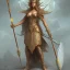 Placeholder: marigold goddess warrior spear