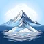 Placeholder: 1 dimensional lonely snow mountain in icy sea drawn as a vector graphic